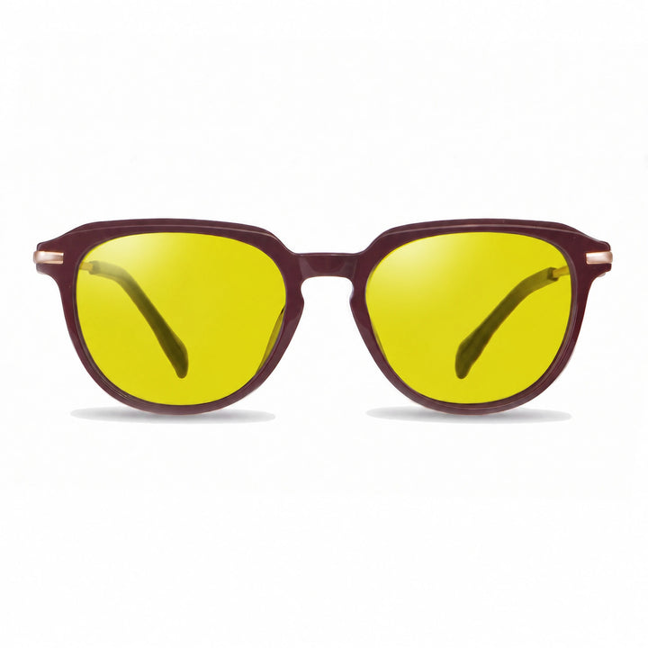 Lentes de sol Fiore 5409 Rojo cristal Amarillo polarizado vista frontal mujer #color_amarillo #foto_frontal