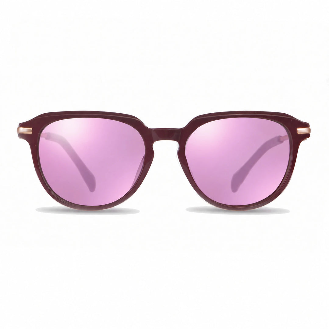Lentes de sol Fiore 5409 Rojo cristal Espejado Rosado polarizado vista frontal mujer #color_espejado-rosado #foto_frontal