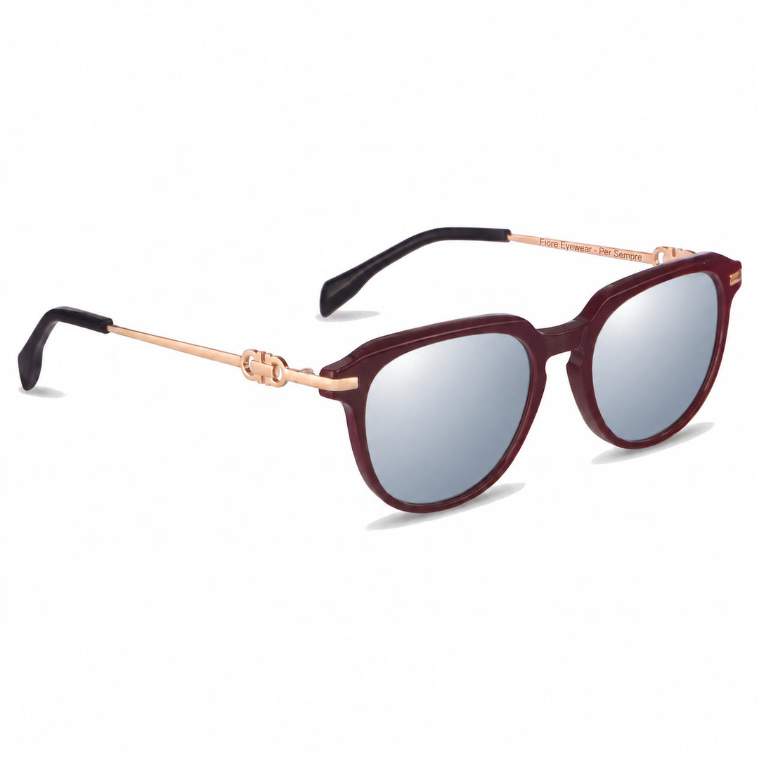 Lentes de sol Fiore 5409 Rojo cristal Espejado Silver polarizado vista tres cuartos mujer #color_espejado-silver