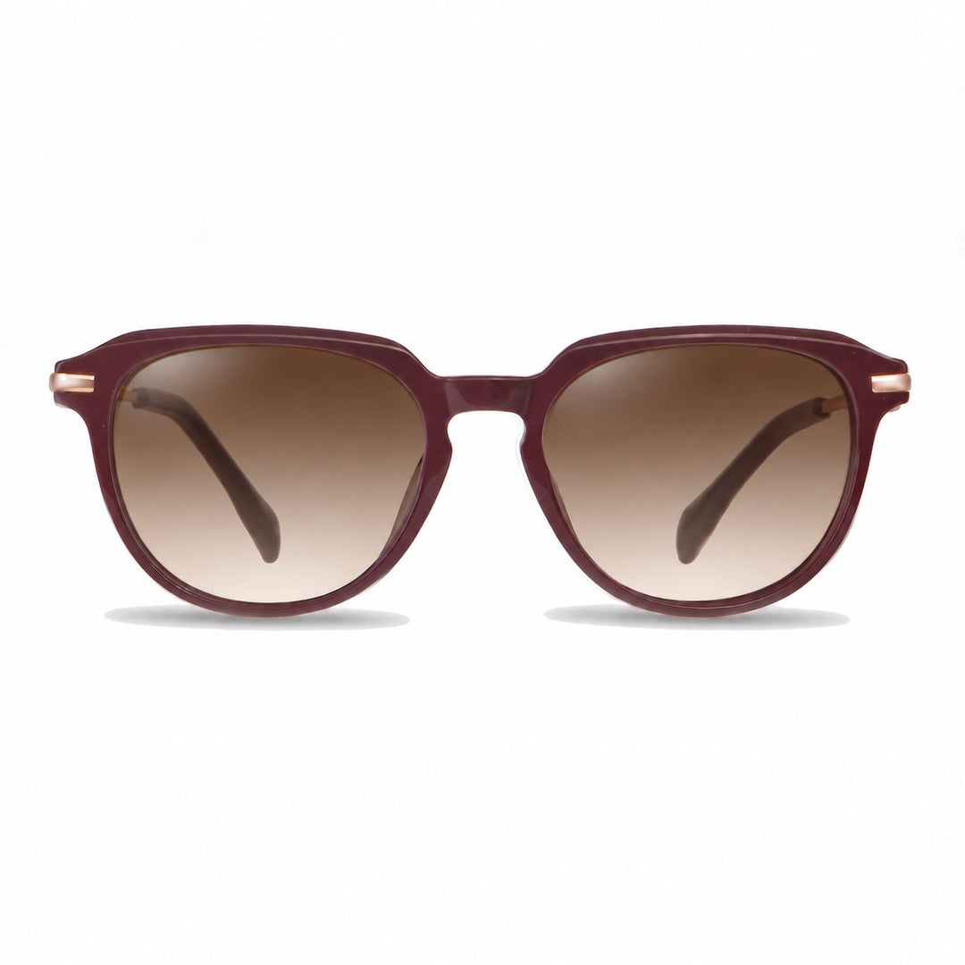 Lentes de sol Fiore 5409 Rojo cristal Gradiente Cafe polarizado vista frontal mujer #color_gradiente-cafe #foto_frontal