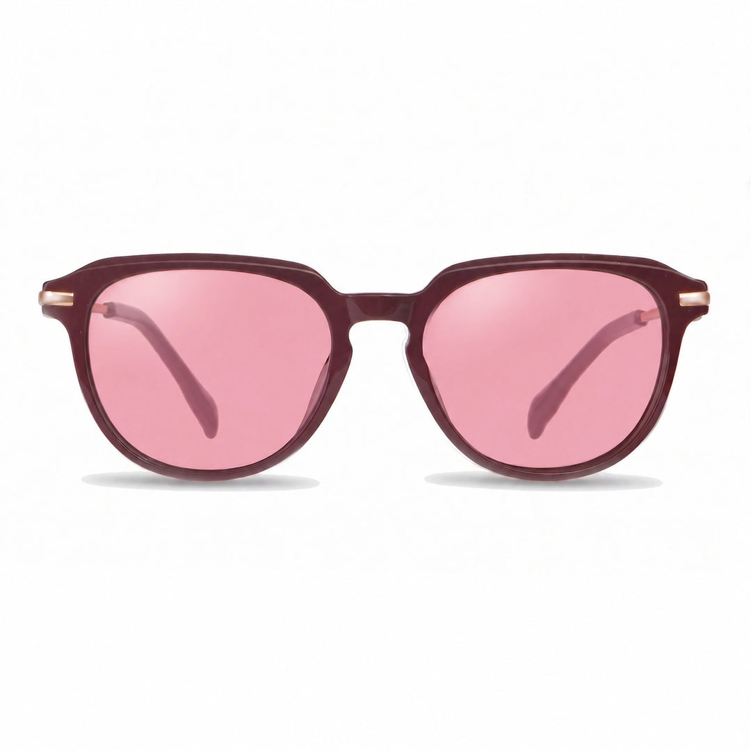Lentes de sol Fiore 5409 Rojo cristal Rosado polarizado vista frontal mujer #color_rosado #foto_frontal