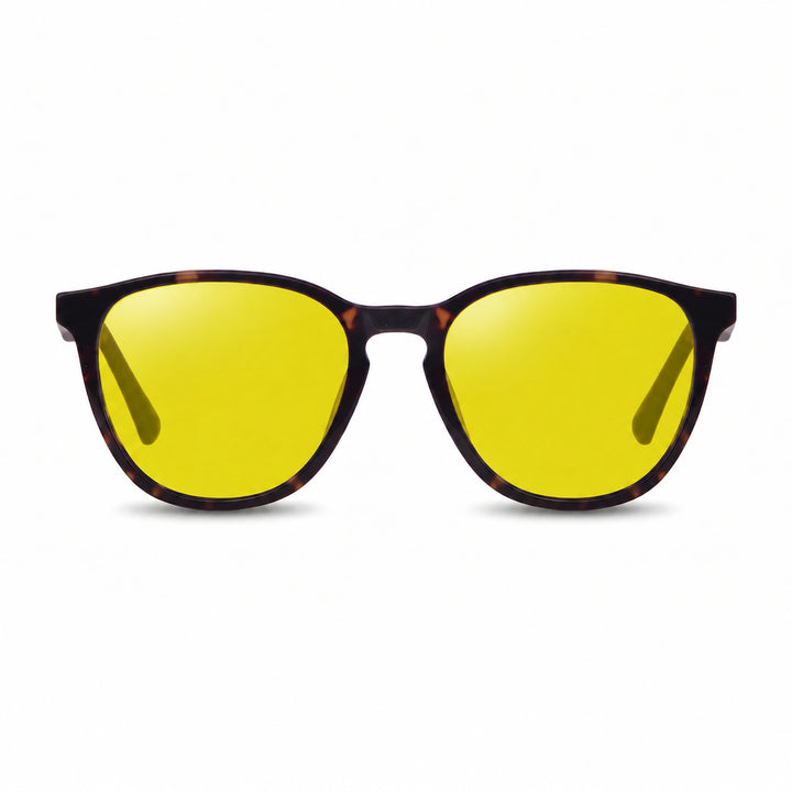 Lentes de sol Fiore 7046 Carey cristal Amarillo polarizado vista frontal unisex #color_amarillo #foto_frontal
