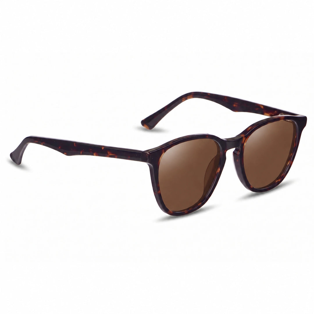 Lentes de sol Fiore 7046 Carey cristal Cafe polarizado vista tres cuartos unisex #color_cafe
