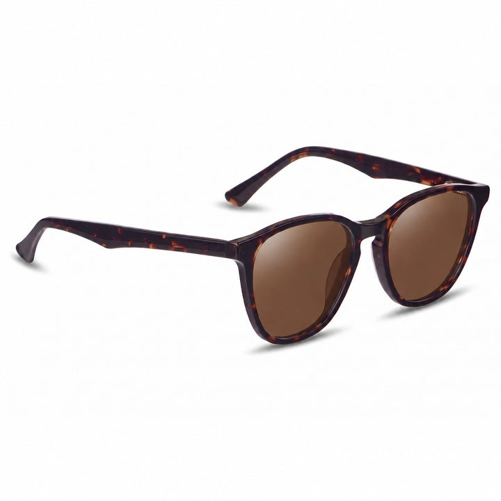 Lentes de sol Fiore 7046 Carey cristal Cafe polarizado vista tres cuartos unisex #color_cafe