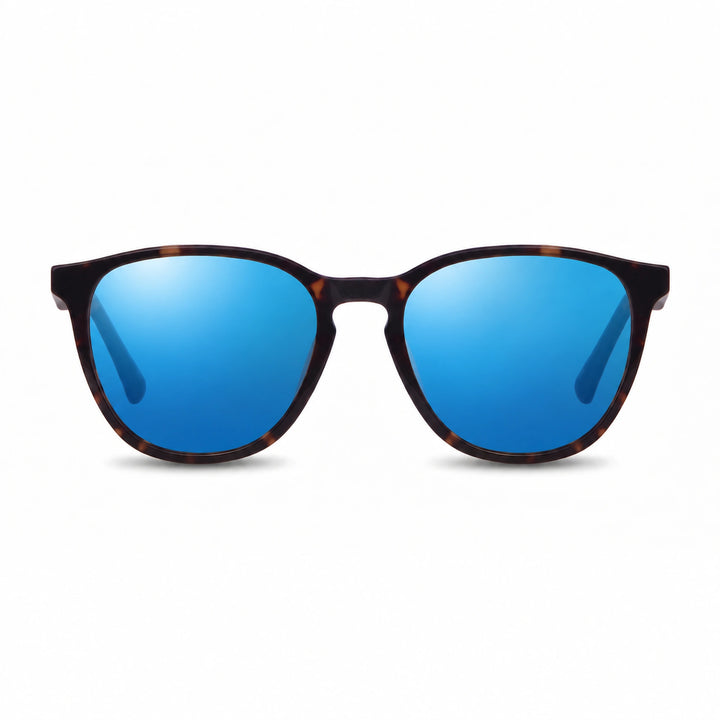 Lentes de sol Fiore 7046 Carey cristal Espejado Azul polarizado vista frontal unisex #color_espejado-azul #foto_frontal