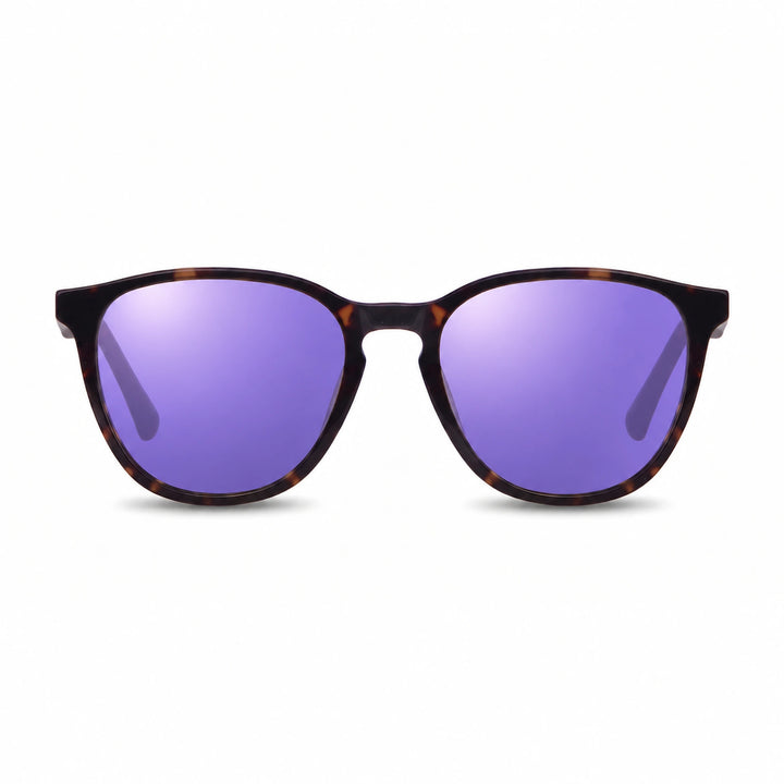 Lentes de sol Fiore 7046 Carey cristal Espejado Morado polarizado vista frontal unisex #color_espejado-morado #foto_frontal