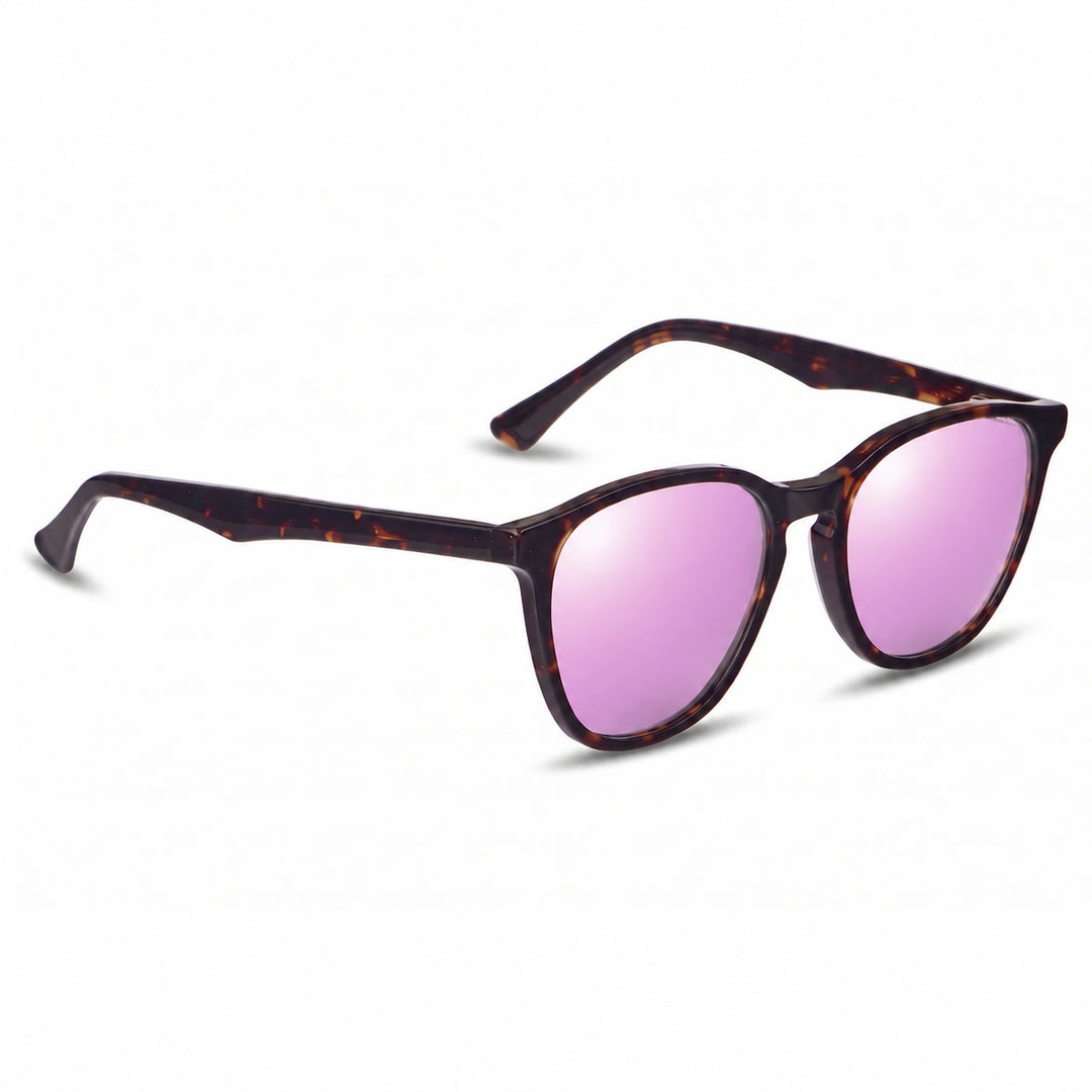 Lentes de sol Fiore 7046 Carey cristal Espejado Rosado polarizado vista tres cuartos unisex #color_espejado-rosado