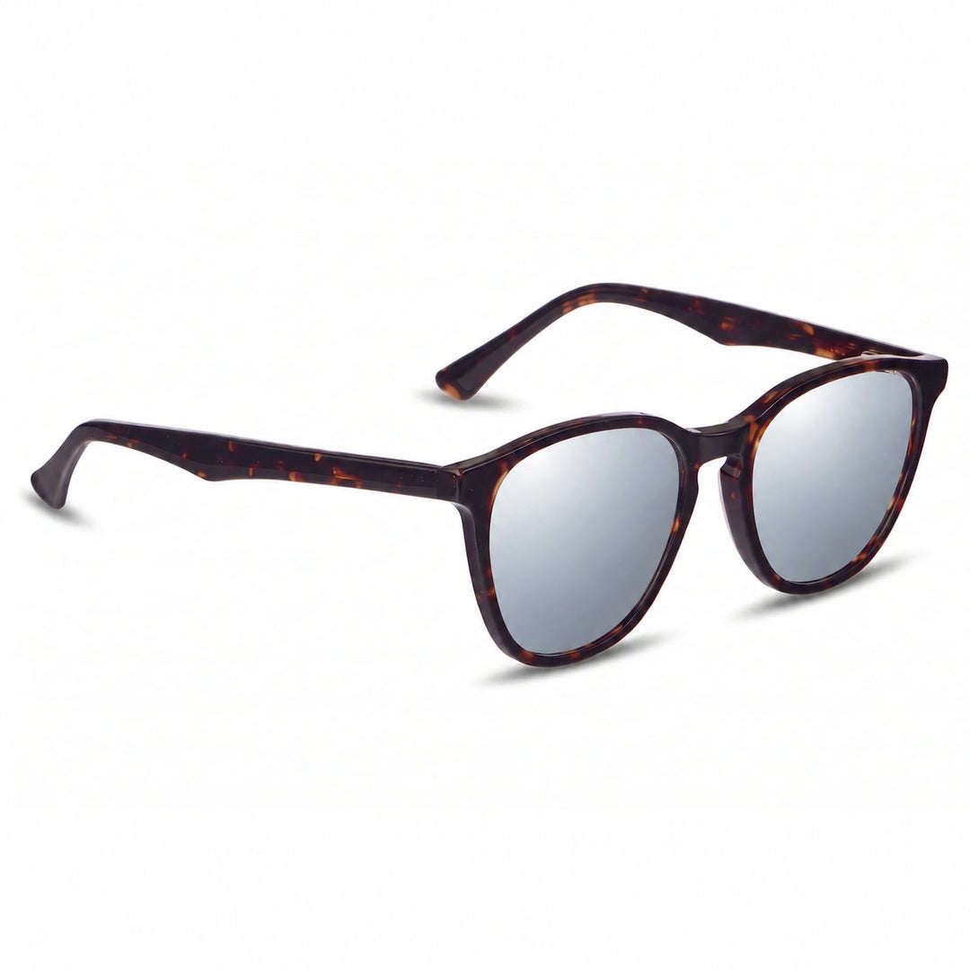 Lentes de sol Fiore 7046 Carey cristal Espejado Silver polarizado vista tres cuartos unisex #color_espejado-silver