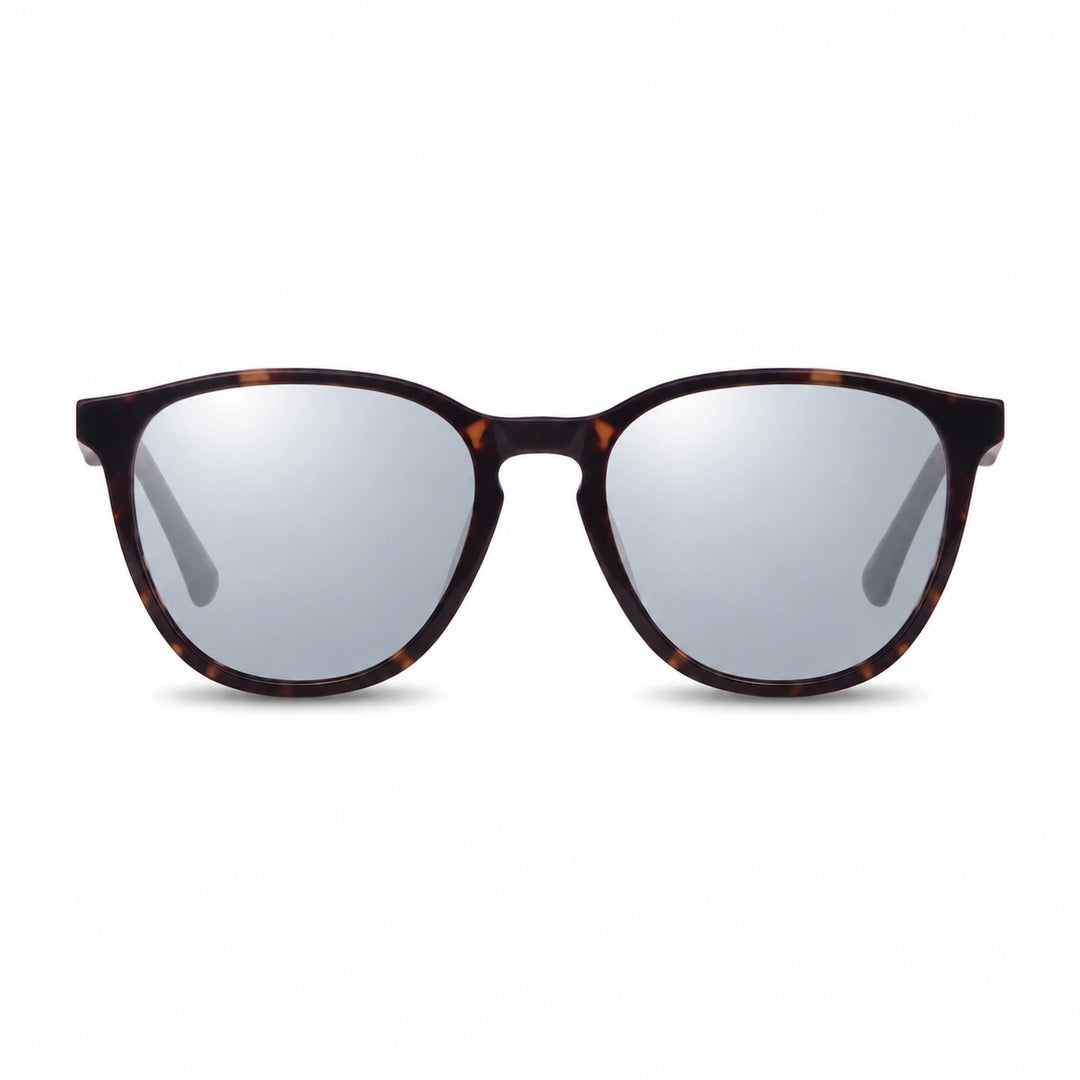 Lentes de sol Fiore 7046 Carey cristal Espejado Silver polarizado vista frontal unisex #color_espejado-silver #foto_frontal