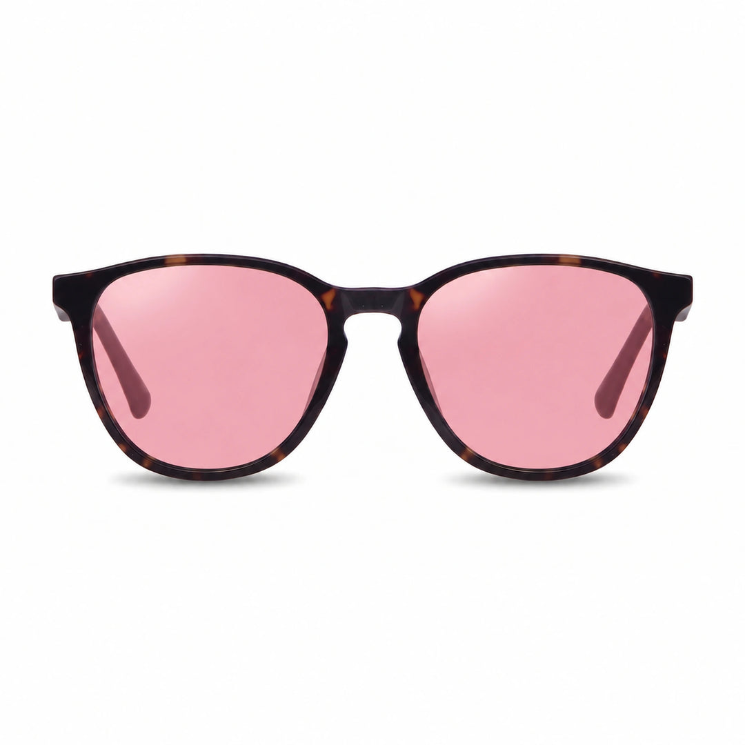 Lentes de sol Fiore 7046 Carey cristal Rosado polarizado vista frontal unisex #color_rosado #foto_frontal