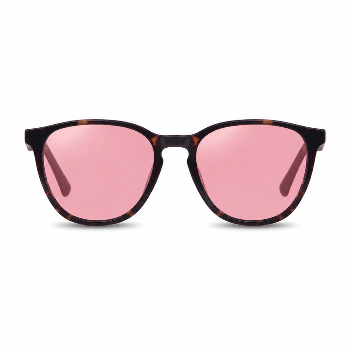 Lentes de sol Fiore 7046 Carey cristal Rosado polarizado vista frontal unisex #color_rosado #foto_frontal
