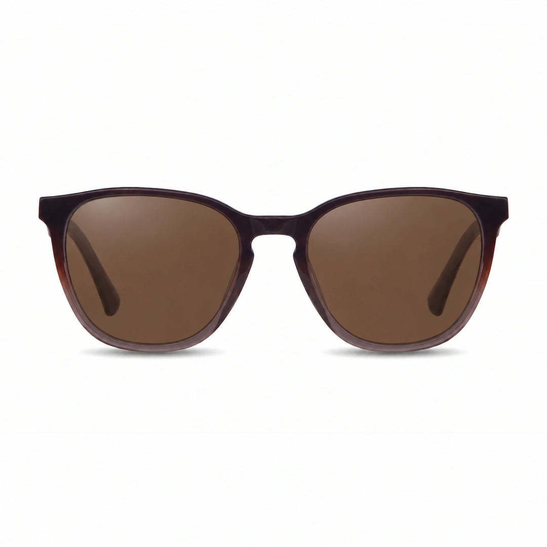 Lentes de sol Fiore 7046 Brown cristal Cafe polarizado vista frontal unisex #color_cafe #foto_frontal