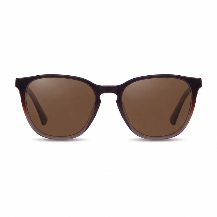 Lentes de sol Fiore 7046 Brown cristal Cafe polarizado vista frontal unisex #color_cafe #foto_frontal