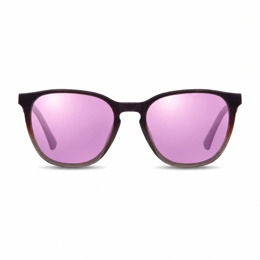 Lentes de sol Fiore 7046 Brown cristal Espejado Rosado polarizado vista frontal unisex #color_espejado-rosado #foto_frontal