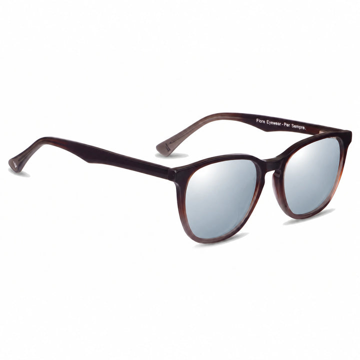 Lentes de sol Fiore 7046 Brown cristal Espejado Silver polarizado vista tres cuartos unisex #color_espejado-silver
