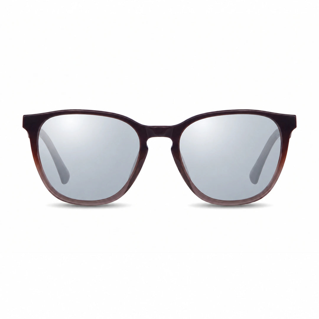Lentes de sol Fiore 7046 Brown cristal Espejado Silver polarizado vista frontal unisex #color_espejado-silver #foto_frontal