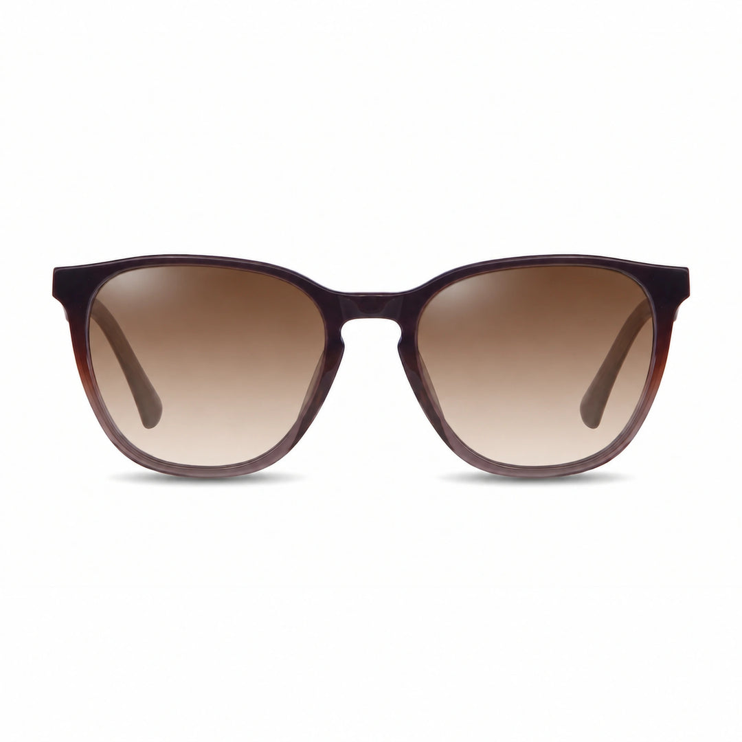 Lentes de sol Fiore 7046 Brown cristal Gradiente Cafe polarizado vista frontal unisex #color_gradiente-cafe #foto_frontal