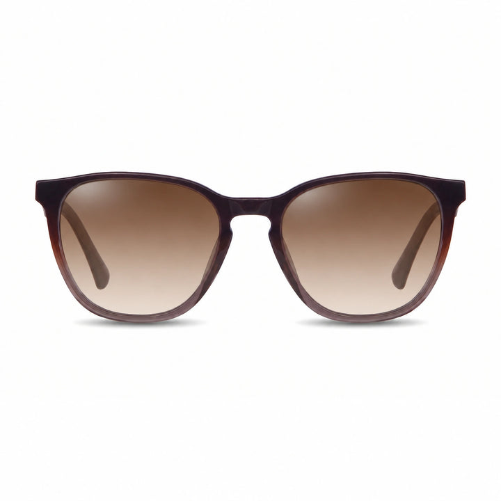 Lentes de sol Fiore 7046 Brown cristal Gradiente Cafe polarizado vista frontal unisex #color_gradiente-cafe #foto_frontal