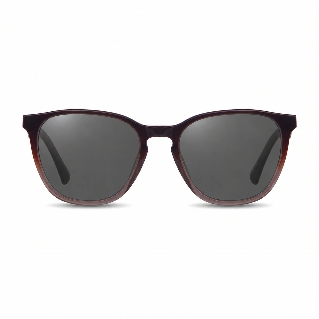 Lentes de sol Fiore 7046 Brown cristal Negro polarizado vista frontal unisex #color_negro #foto_frontal