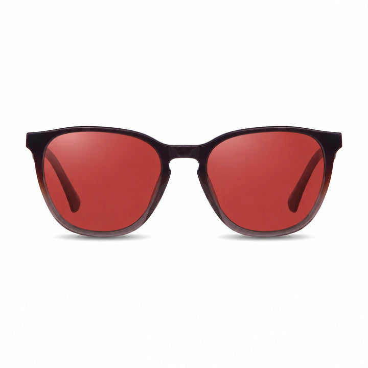Lentes de sol Fiore 7046 Brown cristal Rojo polarizado vista frontal unisex #color_rojo #foto_frontal