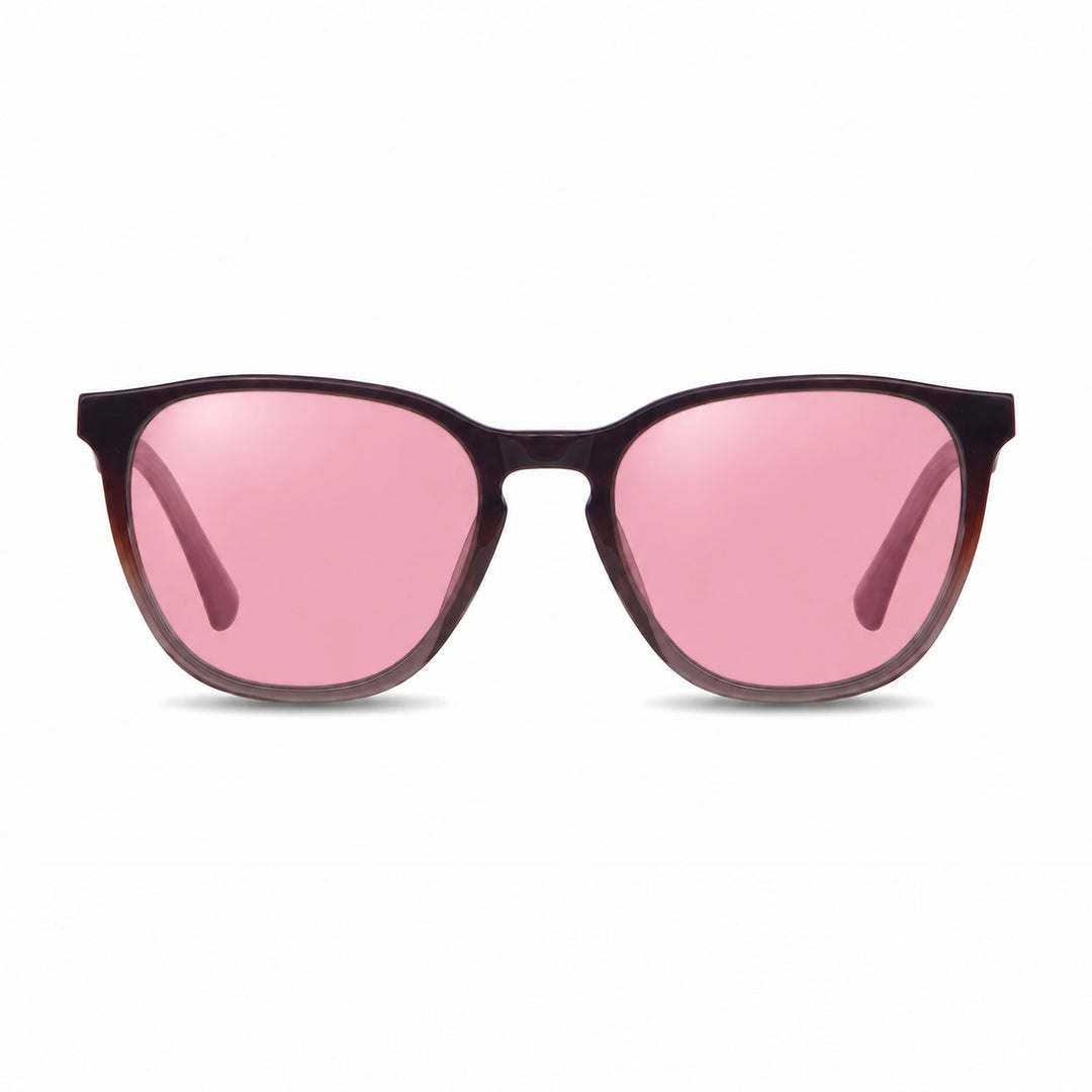 Lentes de sol Fiore 7046 Brown cristal Rosado polarizado vista frontal unisex #color_rosado #foto_frontal