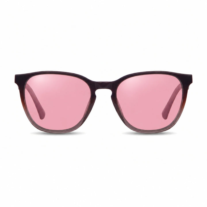 Lentes de sol Fiore 7046 Brown cristal Rosado polarizado vista frontal unisex #color_rosado #foto_frontal