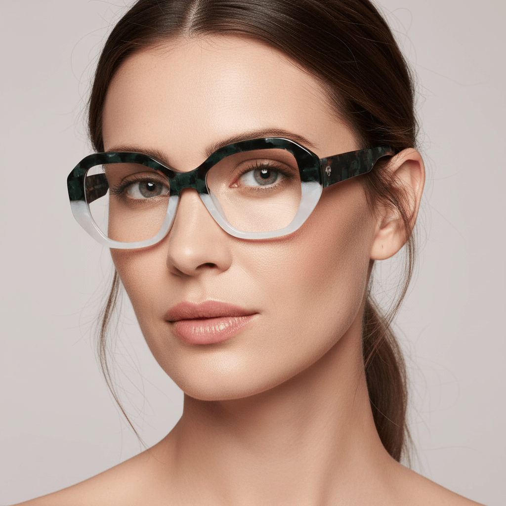 gafas anteojos o lentes opticos grandes oversize para mujer de moda cara redonda #color_green