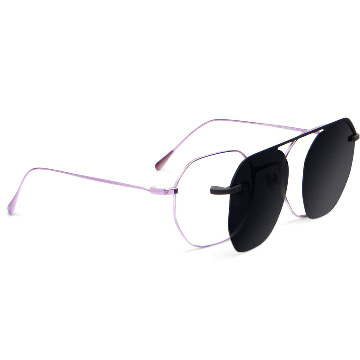 armazon optico con clip de sol polarizado delgado y liviano con o sin receta optica bonoboss distribuidor de marcos opticos mayorista de opticas #color_purple