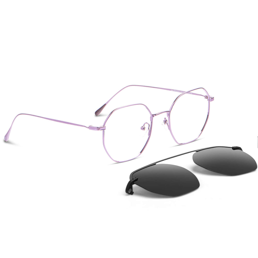 marcos opticos metalicos de color negro con clip polarizado para hombre y mujer #color_black