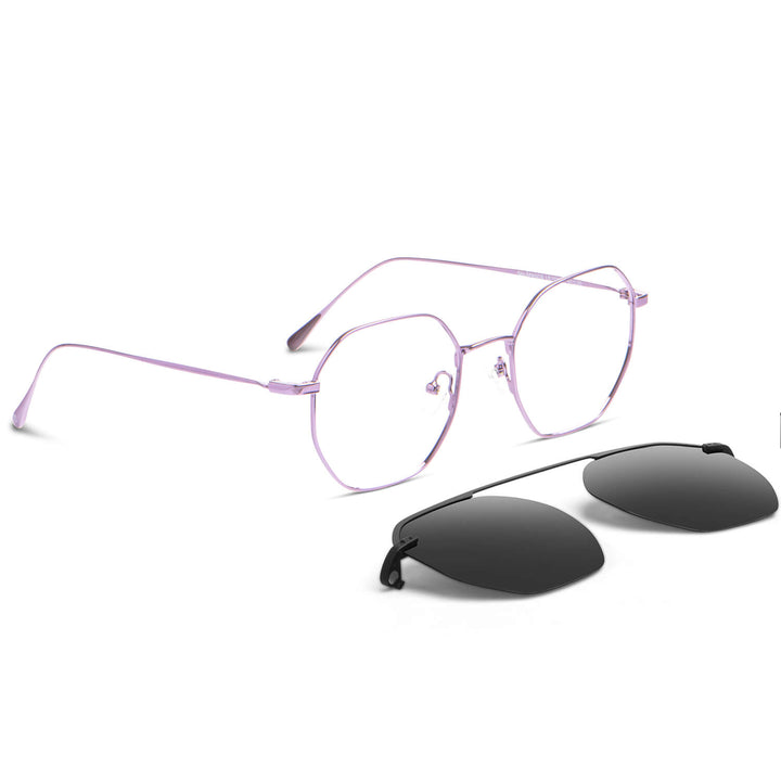 armazon optico con clip de sol polarizado delgado y liviano con o sin receta optica bonoboss distribuidor de marcos opticos mayorista de opticas #color_purple