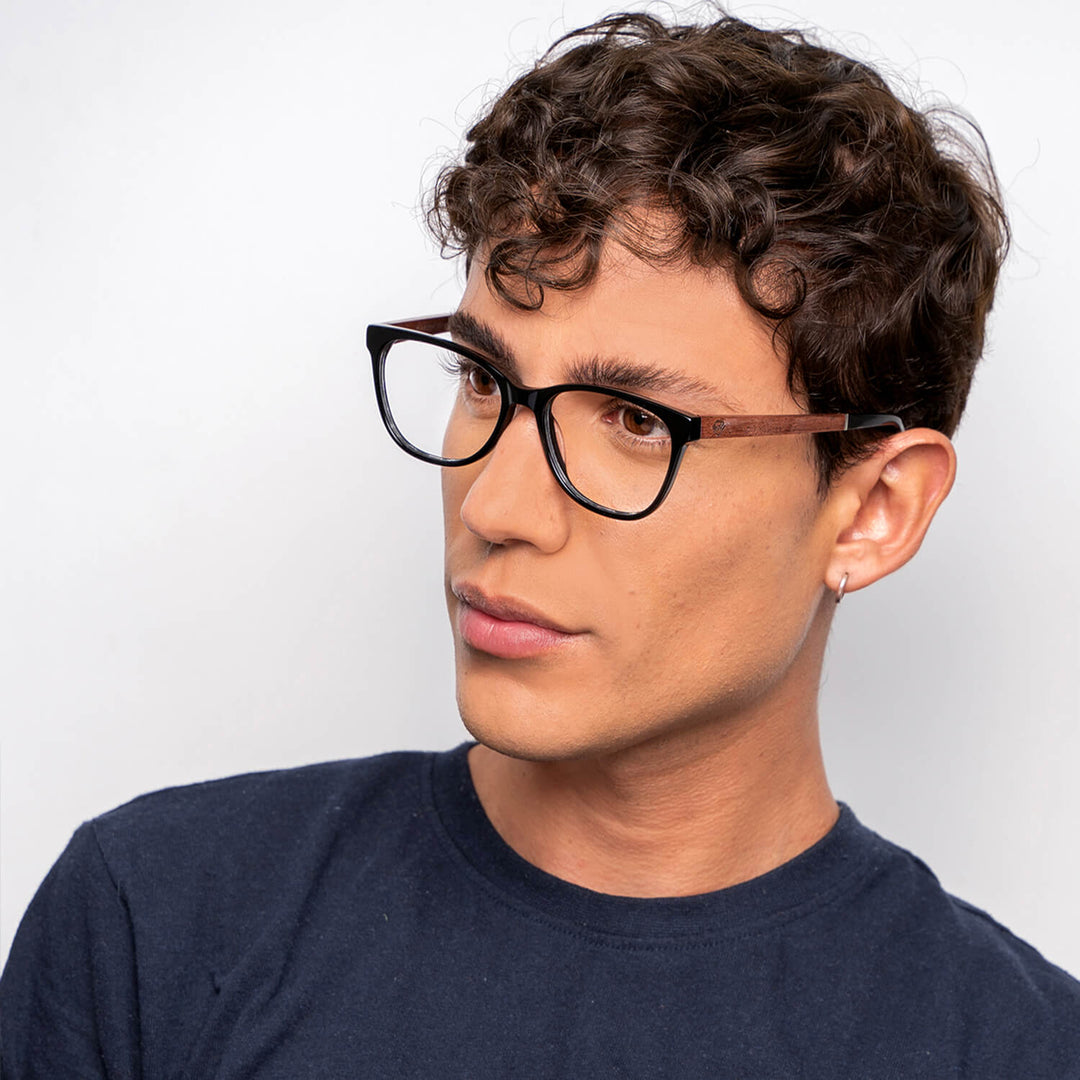 Hanga Roa marcos de lentes acabado tono negro filtro luz azul para hombre y mujer #color_negro
