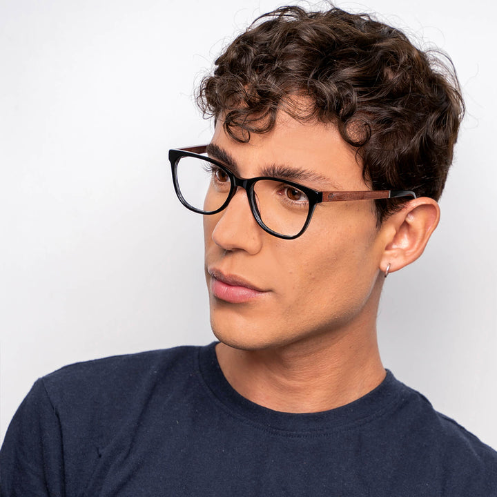 Hanga Roa marcos de lentes acabado tono negro filtro luz azul para hombre y mujer #color_negro