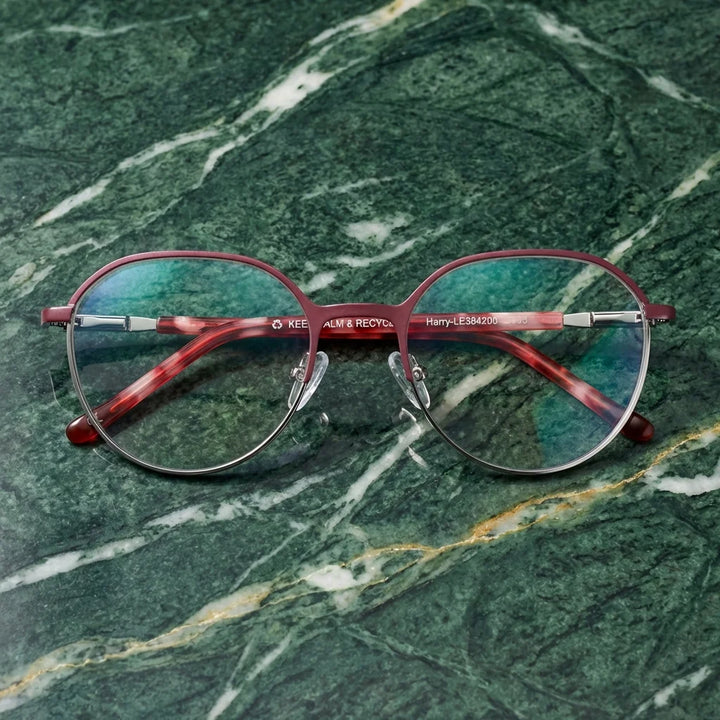 Harry Kids lentes ópticos rojo marmol verde frontal Bonoboss #color_rojo