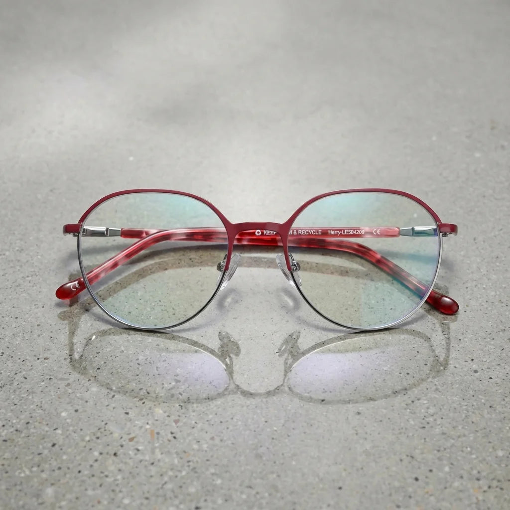Harry Kids lentes ópticos rojo concreto pulido frontal Bonoboss #color_rojo