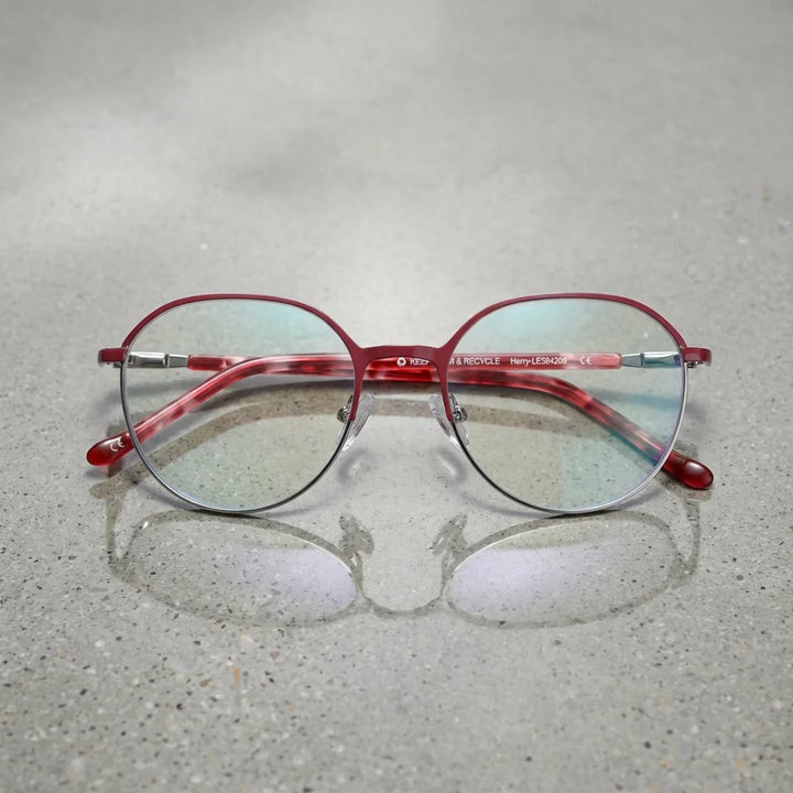 Harry Kids lentes ópticos rojo concreto pulido frontal Bonoboss #color_rojo