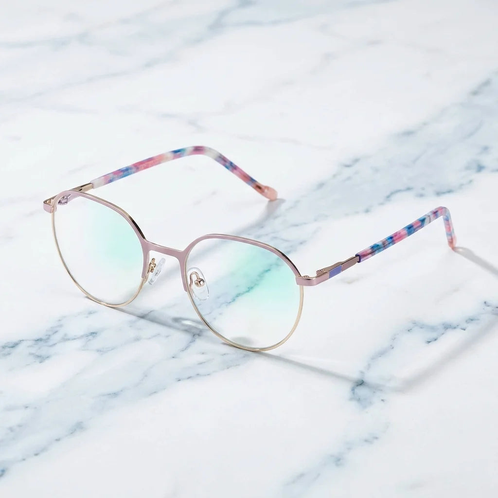 Harry Kids lentes ópticos rosado marmol blanco Bonoboss #color_rosado