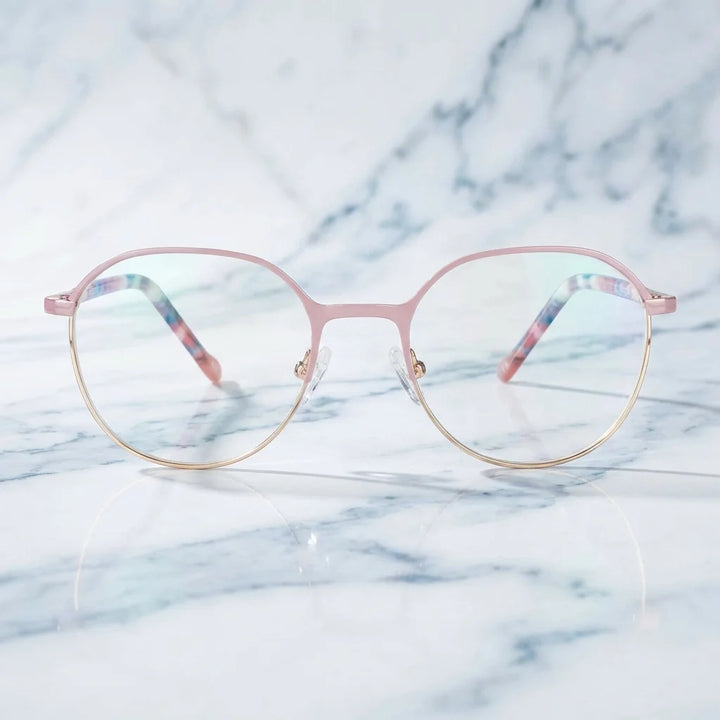 Harry Kids lentes ópticos rosado marmol blanco frontal Bonoboss #color_rosado