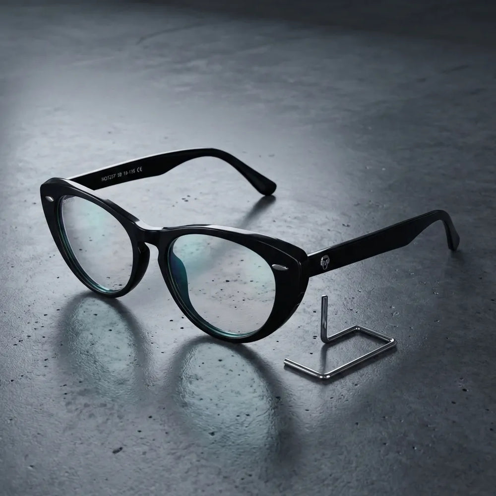 Vista frontal Havana marcos ópticos color negro clásico #editorial_concreto-urbano #color_negro