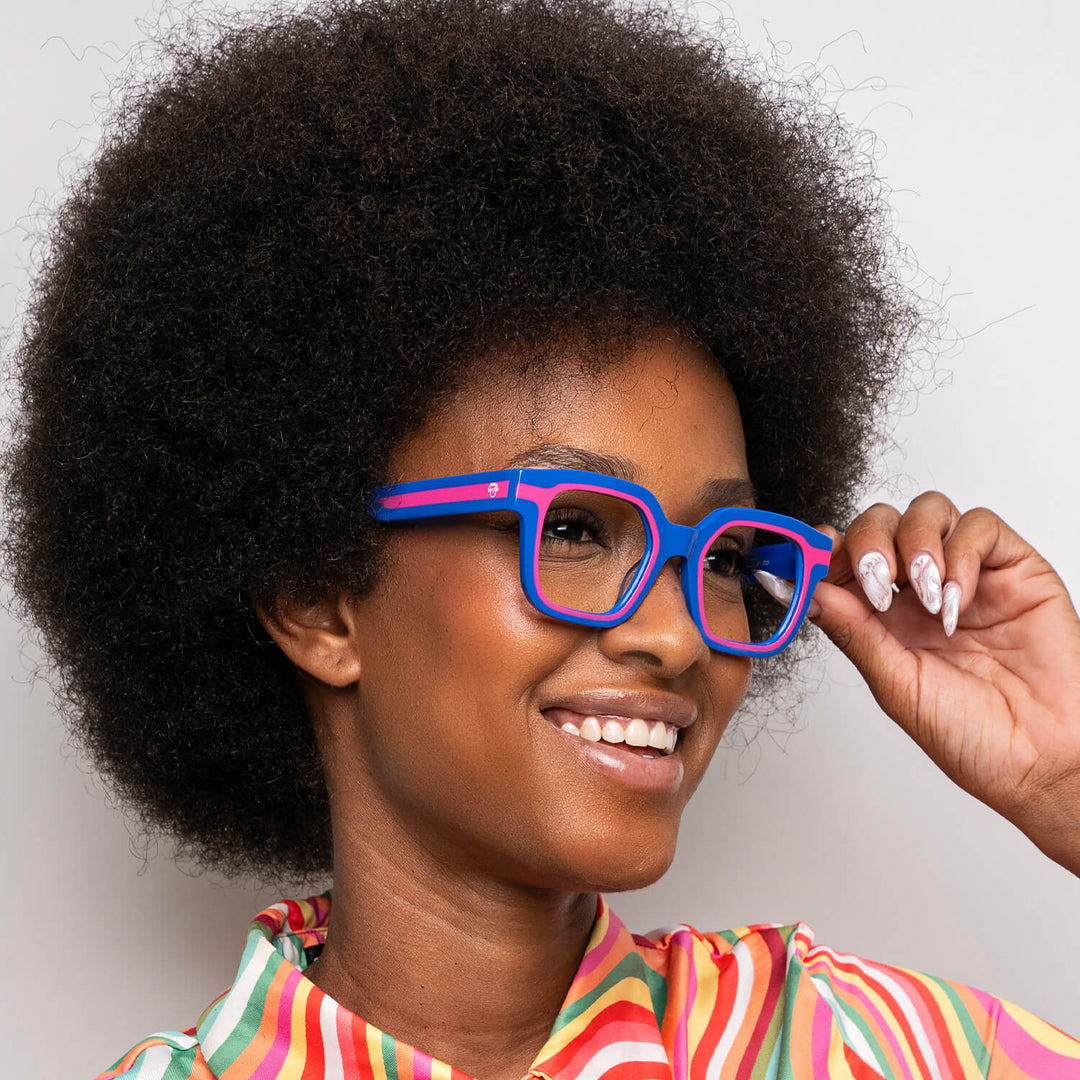 Ibiza en tono azul lentes con receta de frente diseño ligero #color_azul