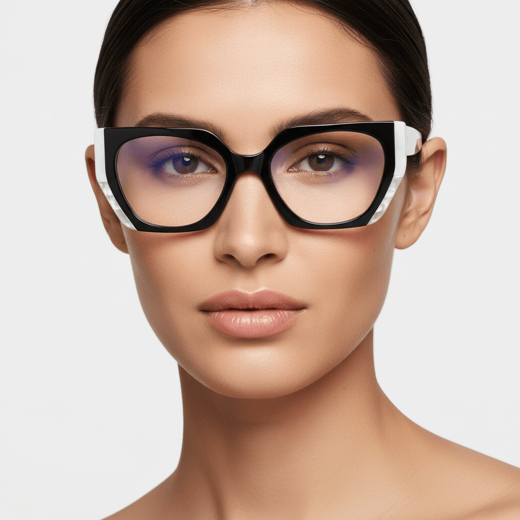 anteojos marcos ópticos oversize xl para mujer de cara redonda grande de diseñador de moda #color_azul