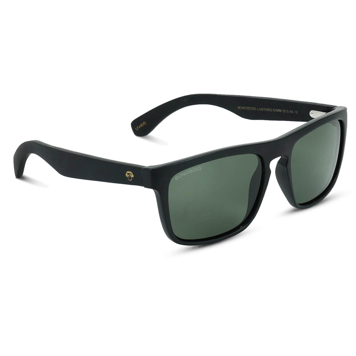 anteojos de sol rectangulares polarizados negros para hombre y mujer con lentes de color g15