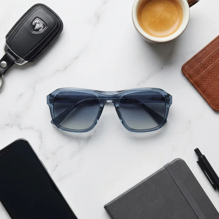 Lentes sol Tom Sol polarizados bio-acetato biodegradable aviator azul composicion urban kit accesorios premium Bonoboss #editorial_detail2 #color_azul