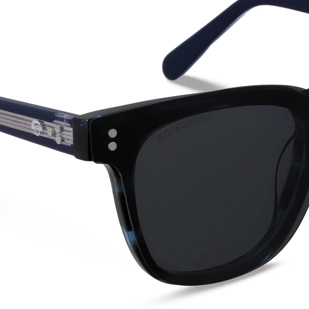 Lentes ópticos con clip Lenga azul detalle del clip magnético Bonoboss #color_azul