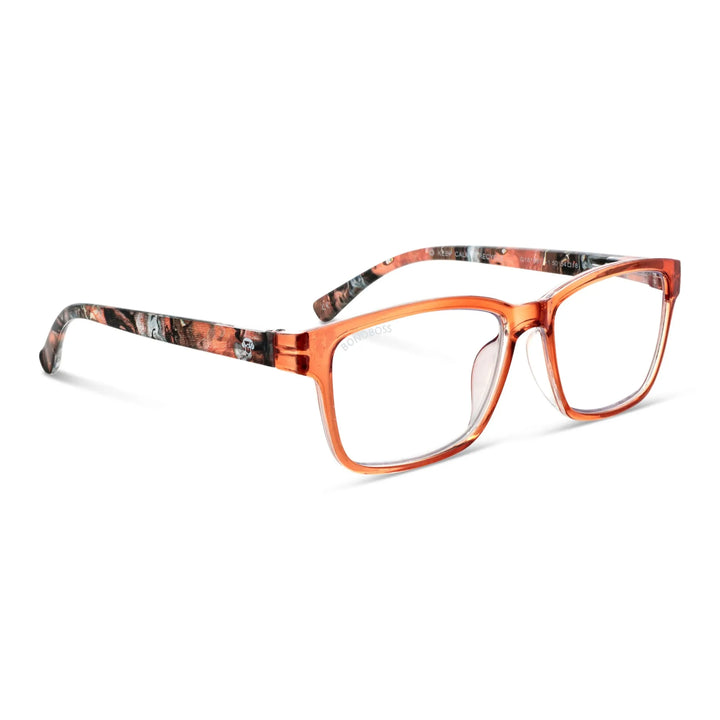 Bonoboss Lennox Island Mandarin - close-up detalle armazon 3/4 lentes lectura filtro azul Bonoboss #editorial_grid1 #color_mandarin