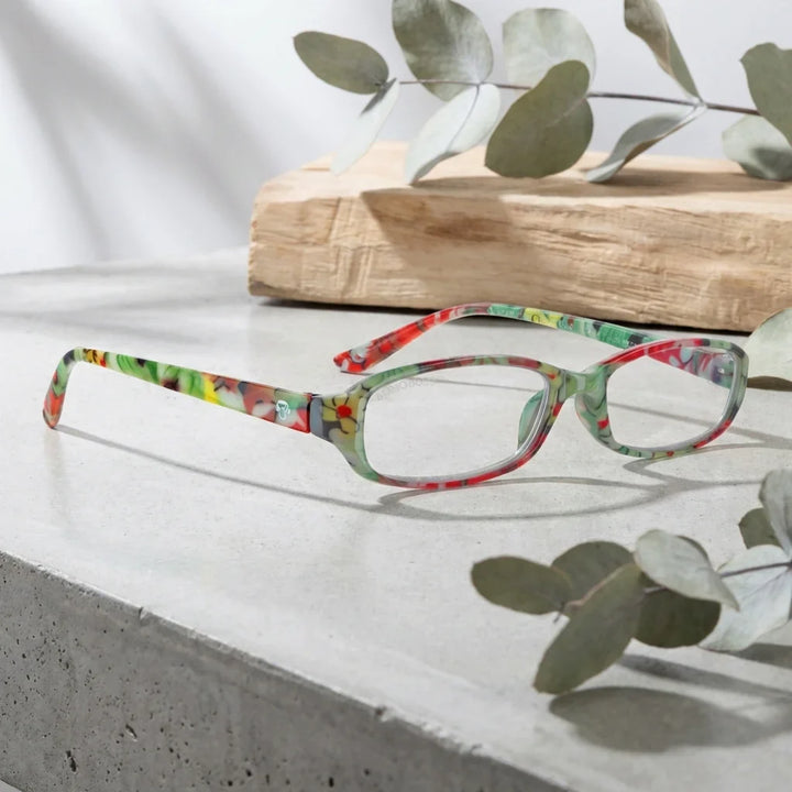 Vista lateral lentes lectura Darwin triple proteccion luz azul UV400 antirreflejo RPET reciclado Bonoboss