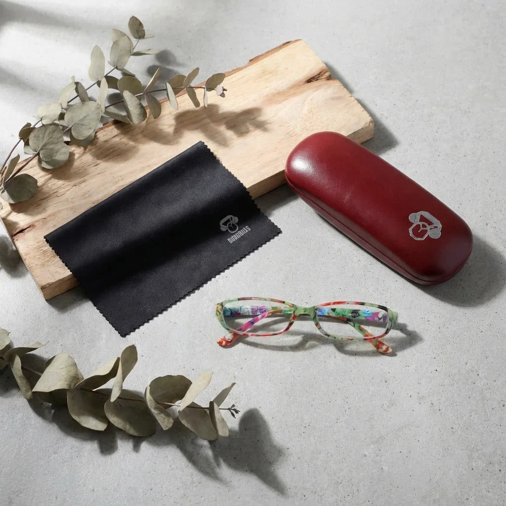 Vista superior lentes lectura Darwin proteccion completa blue light UV antirreflejo Bonoboss