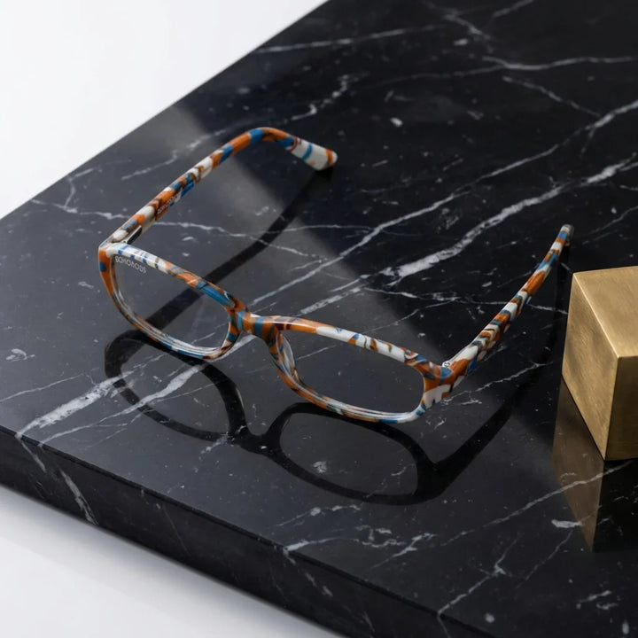 Detalle cristal triple tecnologia filtro luz azul UV400 antirreflejo lentes lectura Darwin2 Bonoboss