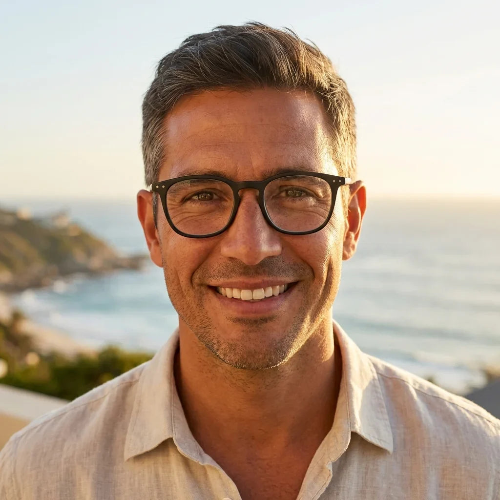 Profesional trabajando todo el dia lentes lectura Fiji Negro proteccion completa luz azul UV antirreflejo Bonoboss