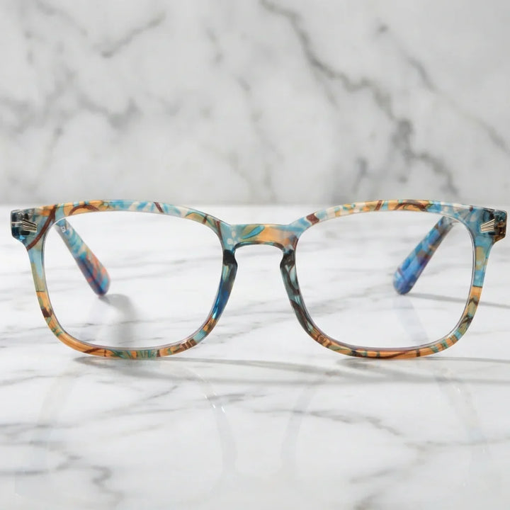 Detalle cristal triple tecnologia filtro luz azul UV400 antirreflejo lentes lectura Oncol Blue Bonoboss