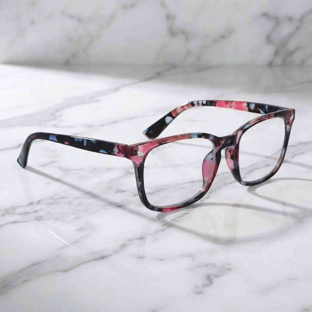 Vista lateral lentes lectura Oncol57 triple proteccion luz azul UV400 antirreflejo RPET reciclado Bonoboss